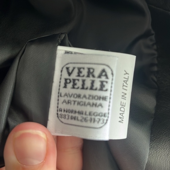 Italian Black Leather Zip Up Jacket Made by CURGÈ‎ size Woman LG or EU 46 NWT W6 - Picture 7 of 10